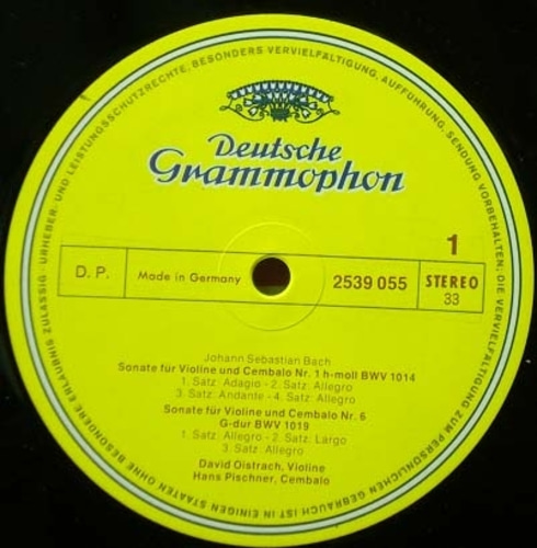 Bach-Vioiln Sonatas- Oistrakh/Pischner 2LP 중고 수입 오리지널 아날로그 LP