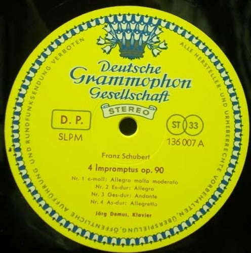 Schubert-4 Impromptus op.90/Moments musicaux-Demus 중고 수입 오리지널 아날로그 LP