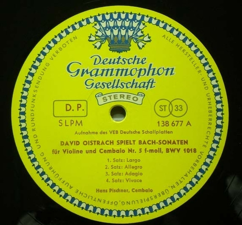 Bach-Violin Sonata No.5 &amp; 6- David Oistrakh/Hans Pischner