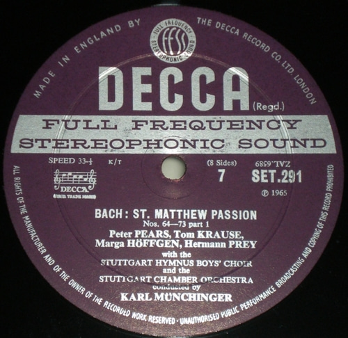 Bach- Matthaus Passion - Karl Munchinger 4LP