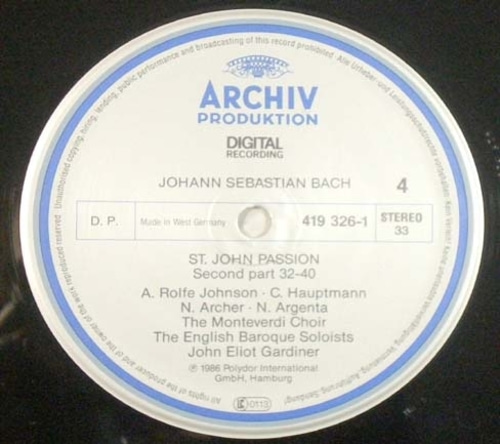 Bach - Johannes Passion - John Eliot Gardiner 2LP Box