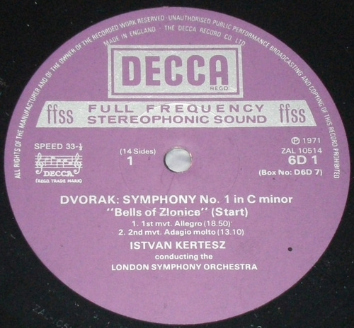 Dvorak - 9 Symphonies - Istvan Kertesz 7LP