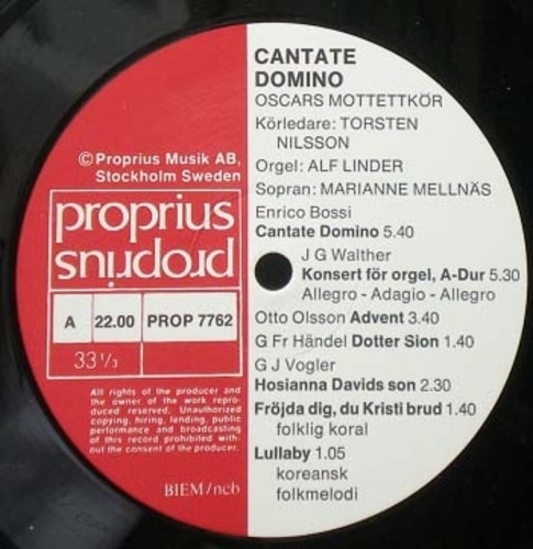 Cantate Domino-Oscars Motettkor/Linder/Mellnas/Nilsson