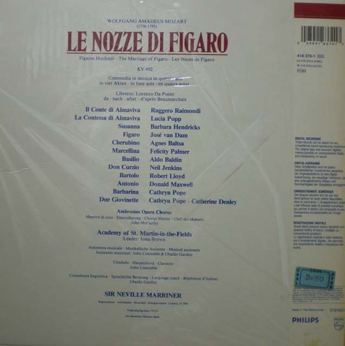 Mozart-Le Nozze di Figaro-Marriner (3LP Box/original 1st issue 미개봉반)