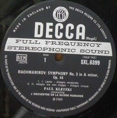 Rachmaninov/Mussorgsky-Symphony No.3/Night on the Bare Mountain-Kletzki