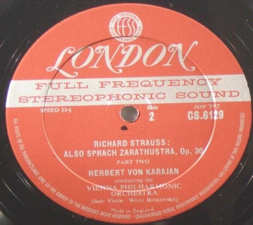 R. Strauss - Also Sprach Zarathustra- Herbert von Karajan 중고 수입 오리지널 아날로그 LP