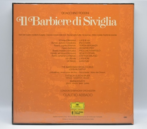 Rossini - Il Barbiere di Siviglia 세비야의 이발사 - Claudio Abbado  (3LP) 오리지널 미개봉