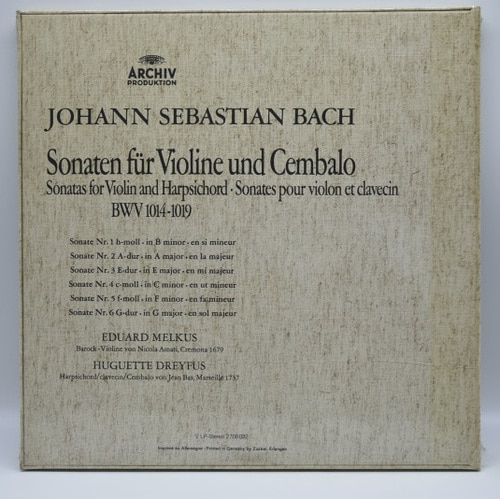 Bach - Violin Sonatas - Eduardo Melkus (2LP) 오리지널 미개봉