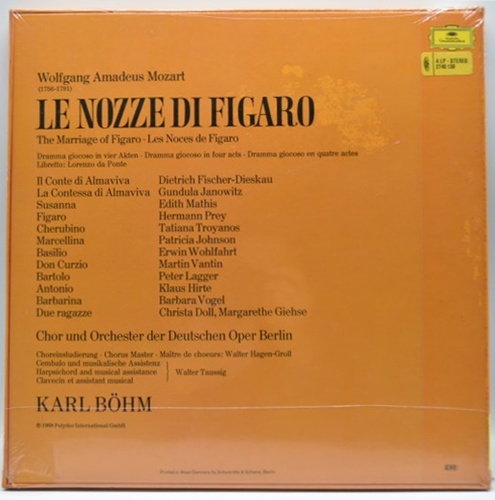 Mozart - Le Nozze di Figaro - Karl Bohm 4LP 오리지널 미개봉
