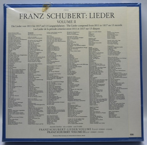 Schubert - Lieder Vol.2 (1811~1817 작품) - Dietrich Fischer-Dieskau 13LP 오리지널 미개봉 LP