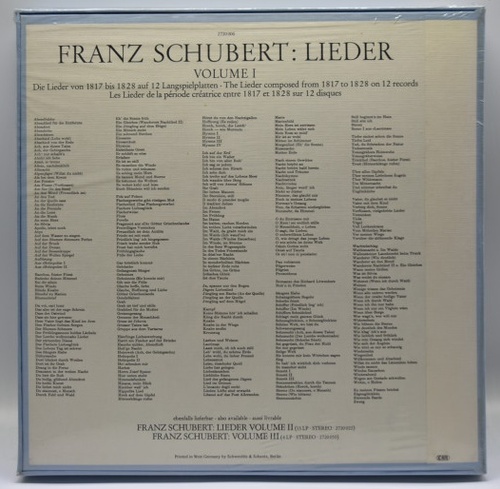 Schubert - Lieder Vol.1 (1817~1828 작품) - Dietrich Fischer-Dieskau 12LP 오리지널 미개봉 LP