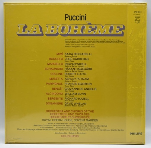 Puccini - La Boheme - Colin Davis 2LP 오리지널 미개봉