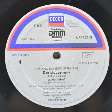 Donizetti - Der Liebestrank - Richard Bonynge 2LP