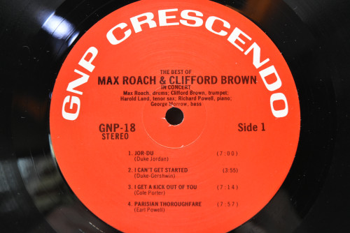Max Roach And Cliffird Brown - The Best Of Max Roach And Clifford Brown In Concert - 중고 수입 오리지널 아날로그 LP