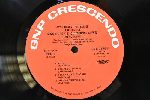 Max Roach And Clifford Brown - The Best Of Max Roach And Clifford Brown In Concert! - 중고 수입 오리지널 아날로그 LP