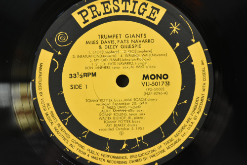 Miles Davis , Dizzy Gillespie , Fats Navarro - Trumpet Giants - 중고 수입 오리지널 아날로그 LP
