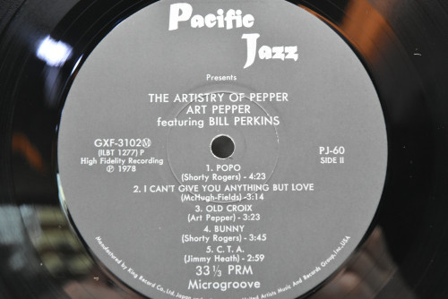 Art Pepper - The Artistry Of Peper - 중고 수입 오리지널 아날로그 LP