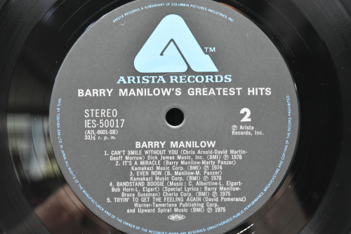 Barry Manilow - Greatest Hits ㅡ 중고 수입 오리지널 아날로그 LP