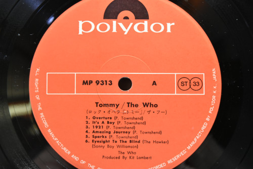 The Who - Tommy ㅡ 중고 수입 오리지널 아날로그 LP