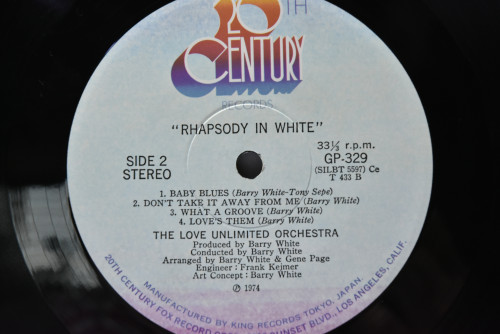 Love Unlimited Orchestra - Rhapsody In White ㅡ 중고 수입 오리지널 아날로그 LP