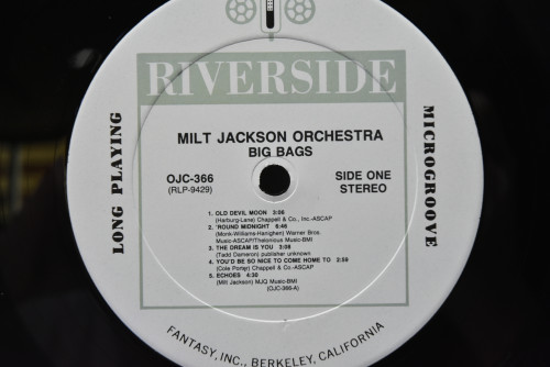 Milt Jackson Orchestra - Big Bags - 중고 수입 오리지널 아날로그 LP