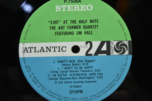 The Art Farmer Quartet Featuring Jim Hall - &quot;Live&quot; At The Half-Note - 중고 수입 오리지널 아날로그 LP