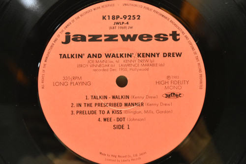 The Kenny Drew Quartet - Talkin&#039; &amp; Walkin&#039; With The Kenny Drew Quartet - 중고 수입 오리지널 아날로그 LP