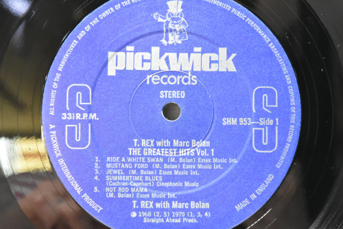 T-Rex With Marc Bolan - The Greatest Hits Vol.1 ㅡ 중고 수입 오리지널 아날로그 LP