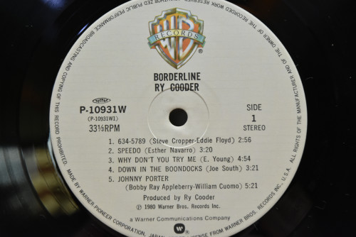 Ry Cooder - Boderline ㅡ 중고 수입 오리지널 아날로그 LP