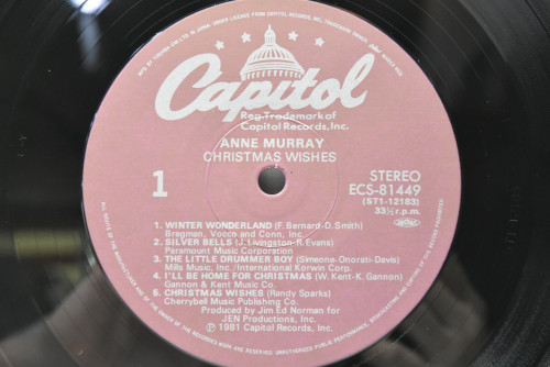Anne Murray [앤 머레이] - Christmas Wishes ㅡ 중고 수입 오리지널 아날로그 LP
