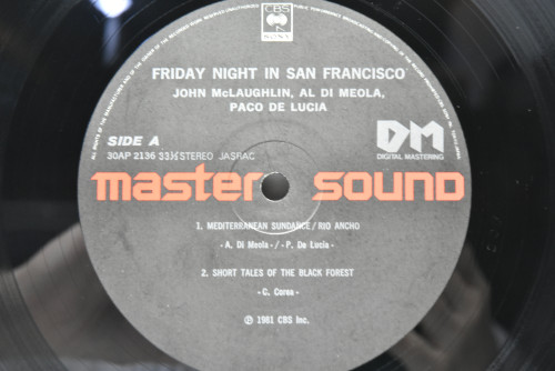 Al Di Meola ,John McLaughlin ,Paco De Lucia - Friday Night In San Fransisco ㅡ 중고 수입 오리지널 아날로그 LP