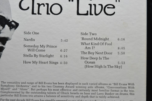 The Bill Evans Trio [빌 에반스] - &quot;Live&quot; - 중고 수입 오리지널 아날로그 LP