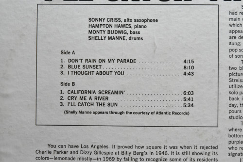 Sonny Criss - I&#039;ll Catch The Sun! - 중고 수입 오리지널 아날로그 LP