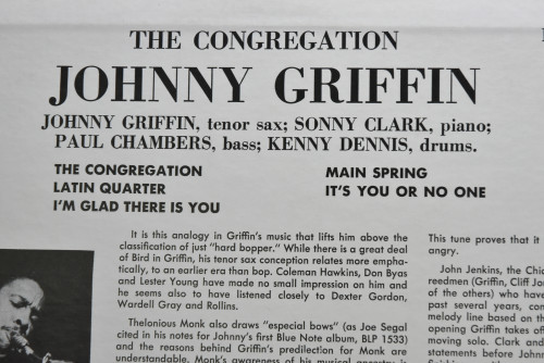 Johnny Griffin [조니 그리핀] - The Congregation - 중고 수입 오리지널 아날로그 LP