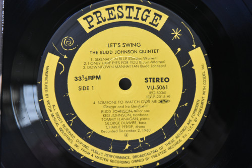 The Budd Johnson Quintet - Let&#039;s Swing - 중고 수입 오리지널 아날로그 LP