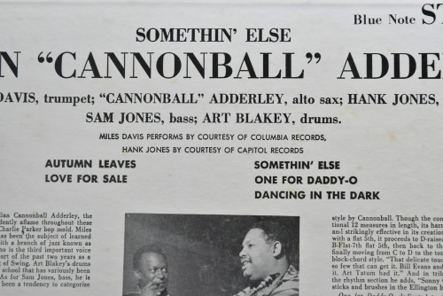 Cannonball Adderley [캐논볼 애덜리] - Somethin&#039; Else (KING) - 중고 수입 오리지널 아날로그 LP