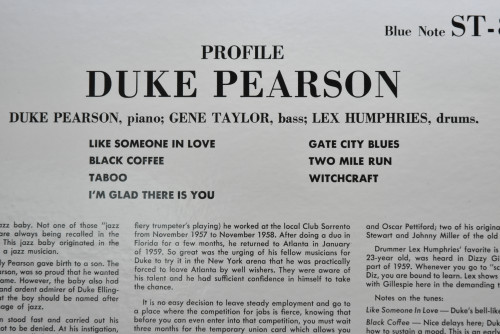 Duke Pearson [듀크 피어슨] - Profile - 중고 수입 오리지널 아날로그 LP