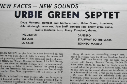 Urbie Green Septet [어비 그린] ‎- New Faces New Sounds - 중고 수입 오리지널 아날로그 LP