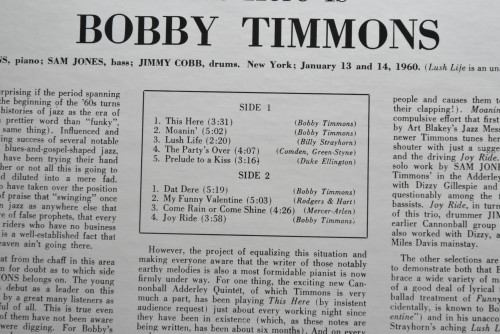 Bobby Timmons [바비 티몬스] - This Here Is Bobby Timmons - 중고 수입 오리지널 아날로그 LP