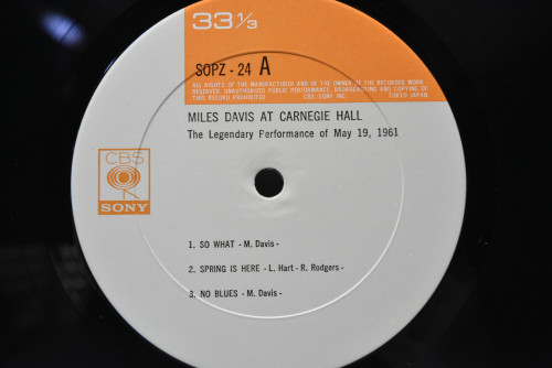 Miles Davis [마일스 데이비스] - Miles Davis At Carnegie Hall - 중고 수입 오리지널 아날로그 LP
