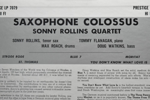 Sonny Rollins [소니 롤린스] ‎- Saxophone Colossus  - 중고 수입 오리지널 아날로그 LP