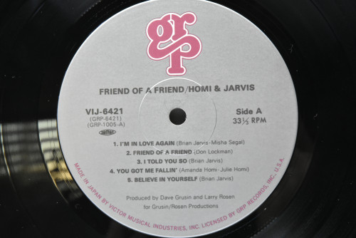 Homi &amp; Jarvis [아만다 호미, 브라이언 자비스] ‎- Friend Of A Friend - 중고 수입 오리지널 아날로그 LP