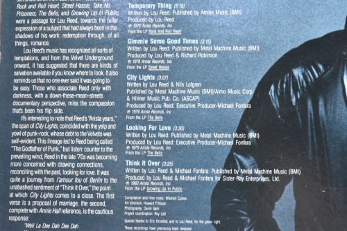 Lou Reed [루 리드] ‎- City Lights (Classic Performances By Lou Reed) - 중고 수입 오리지널 아날로그 LP