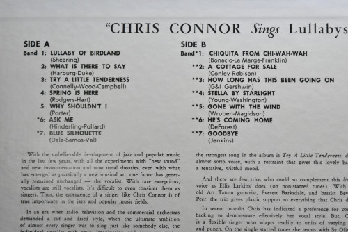 Chris Connor [크리스 코너] - Sings Lullabys Of Birdland - 중고 수입 오리지널 아날로그 LP