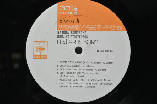 Streisand ,Kristofferson [바브라 스트라이샌드, 크리스 크리스토퍼슨] - A Star Is Born ㅡ 중고 수입 오리지널 아날로그 LP
