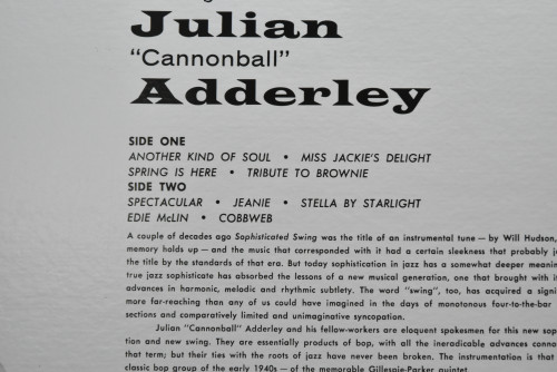 Julian &quot;Cannonball&quot; Adderley [캐논볼 애덜리] - Sophisticated Swing - 중고 수입 오리지널 아날로그 LP