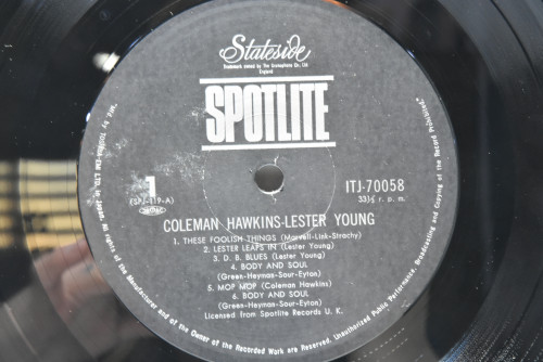 Coleman Hawkins / Lester Young [콜맨 호킨스, 레스터 영] ‎- Coleman Hawkins ,Lerter Young - 중고 수입 오리지널 아날로그 LP
