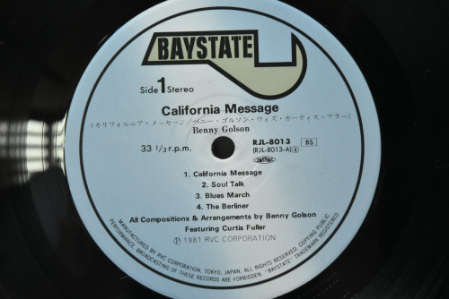 Benny Golson Featuring Curtis Fuller [베니 골슨, 커티스 플러] ‎- California Message - 중고 수입 오리지널 아날로그 LP