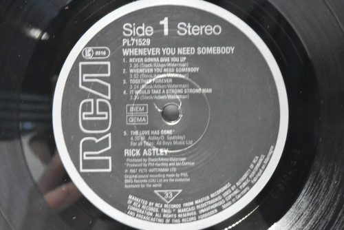 Rick Astley [릭 애슬리] - Whenever You Need Somebody ㅡ 중고 수입 오리지널 아날로그 LP