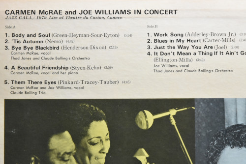 Carmen McRae &amp; Joe Williams [카르멘 맥레이] - Carmen McRae And Joe Williams In Concert - 중고 수입 오리지널 아날로그 LP